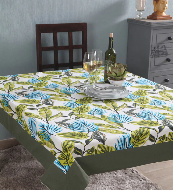 Lushomes 12 Seater Forest Printed Dining Table Cover Cloth Linen, table cloth, table cover, dinning table cover, dining table cloth (Size- 120 x 70 Inches, Single Pc )