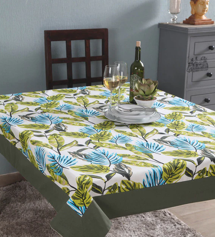 Lushomes 12 Seater Forest Printed Dining Table Cover Cloth Linen  (Size- 120 x 70 Inches, Single Pc )