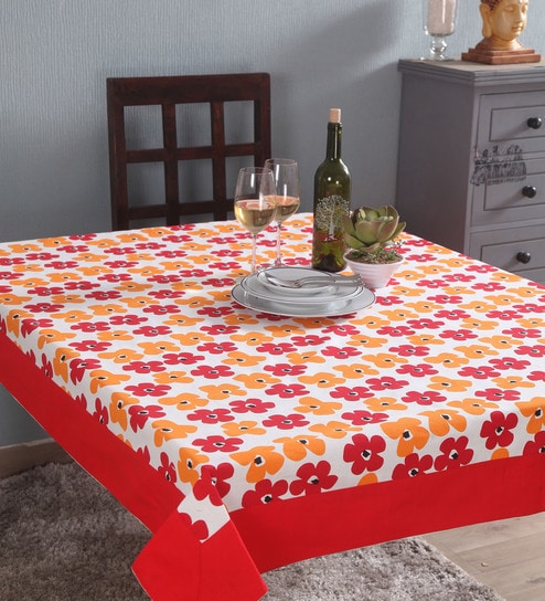 Lushomes 12 Seater Basic Printed Dining Table Cover Cloth Linen, , table cloth, table cover, dinning table cover, dining table cloth (Size- 120 x 70 Inches, Single Pc )