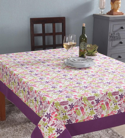 Lushomes dining table cover 4 Seater, Purple Printed Dining Table Cover Cloth Linen, Home Decor Items (Pack of 1, 60 x 60 inches)