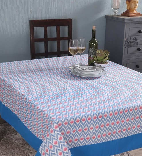 Lushomes dining table cover 6 Seater, Regular Diamond Printed Dining Table Cover Cloth Linen, Home Decor Items, table cloth, table cover, dinning table cover  (Pack of 1, 60x90 inches)