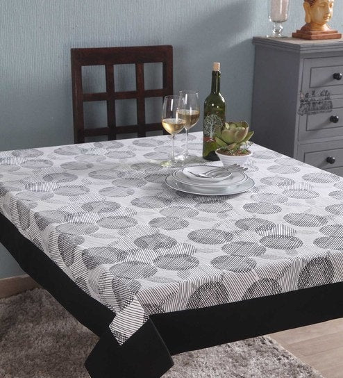 Lushomes dining table cover 6 Seater, Regular Geometric Printed Dining Table Cover Cloth Linen, Home Decor Items (Pack of 1, 60x90 inches)