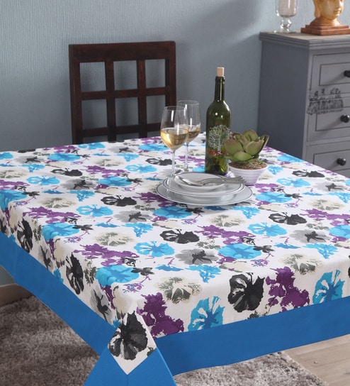 Lushomes dining table cover 6 Seater, Regular Watercolor Printed Dining Table Cover Cloth Linen, Home Decor Items (Pack of 1, 60x90 inches)