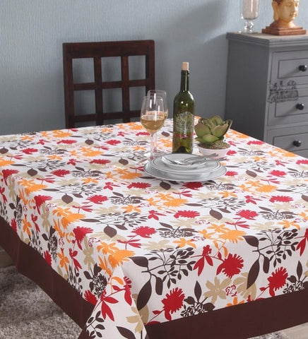 Lushomes dining table cover 8 seater, Leaf Printed Dining Table Cover Cloth Linen (Pack of 1, 60x180 inches)