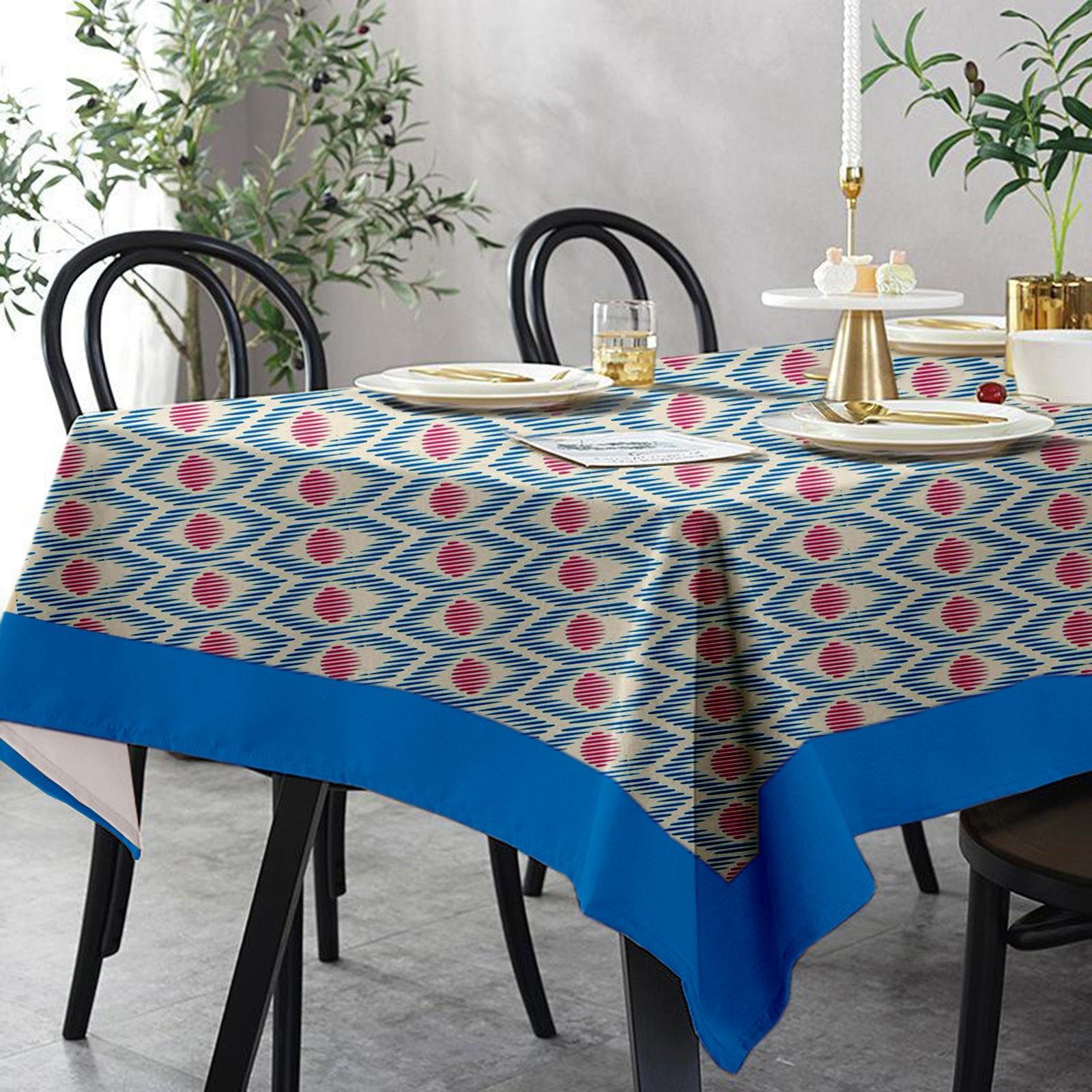 Lushomes 8 Seater Diamond Printed Dining Table Cover Cloth Linen (Pack of 1, 108 x 60 inches) - Lushomes