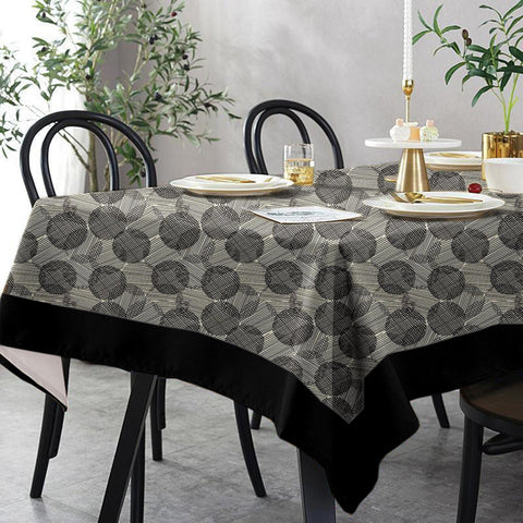 Lushomes 8 Seater Geometric Printed Dining Table Cover Cloth Linen (Pack of 1, 108 x 60 inches) - Lushomes