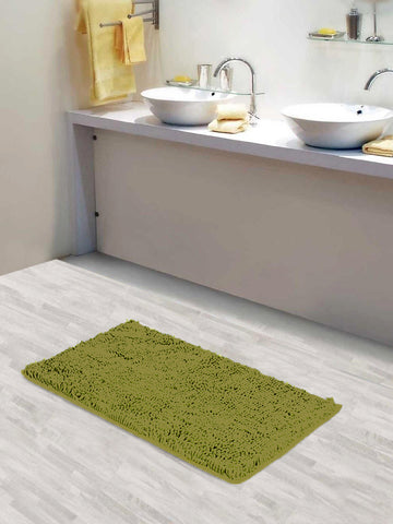 Lushomes Bathroom Mat, 2200 GSM Floor, bath mat Mat with High Pile Microfiber, anti skid mat for bathroom Floor, bath mat Non Slip Anti Slip, Premium Quality (20 x 30 inches, Single Pc, Green)