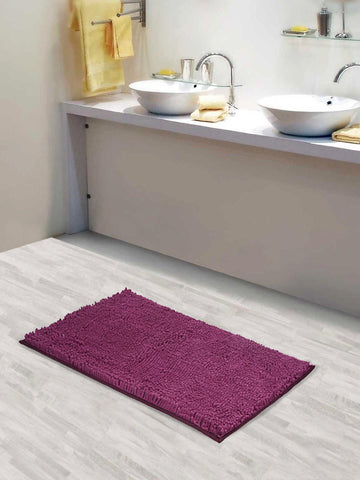 Lushomes Bathroom Mat, 2200 GSM Floor, bath mat Mat with High Pile Microfiber, anti skid mat for bathroom Floor, bath mat Non Slip Anti Slip, Premium Quality (20 x 30 inches, Single Pc, Purple)