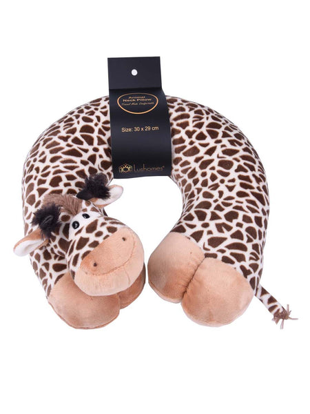 Lushomes Foam Giraffe Travel Neck Pillow (12 x 12 inches, Single pc) Brown