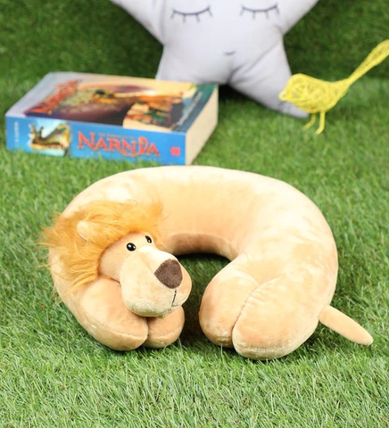 Lushomes Foam Lion Travel Neck Pillow (12 x 12 inches, Single pc) Brown