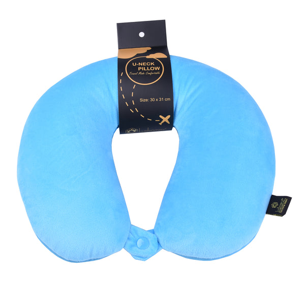 Lushomes neck pillow for travel, Blue Microbeads Neck Pillow, Travel Pillow, neck pillow travel, for flights, for sleeping travel in train, for neck pain sleeping (12 x 12 inches, Single pc)
