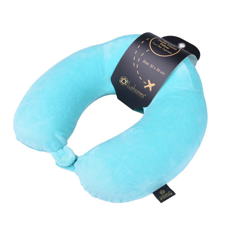 Lushomes Blue Cervical Memory Foam  Travel Pillow for Neck and Back Support(12 x 12 inches, Single pc) - Lushomes