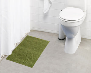 Lushomes Bathroom Mat, floor mats for home, anti slip mat, non slip mat, 1800 GSM Floor Mat with High Pile Microfiber, mat for bathroom floor, Anti Skid Spray Backing  (12x18 Inch, Single Pc, Grey)