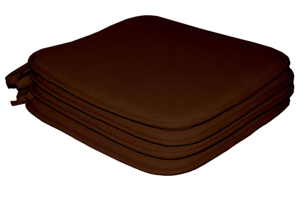Lushomes Thin Foam Brown Chairpad with Cordinating Cord Piping (Pack of 4 pcs) - Lushomes