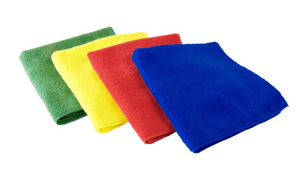 Microfiber Wash Cloth, 40 x 40 cms, 250 GSM, 4 Pc Pack, Car Accessories, Cleaning Cloth, Car Towel Drying Cloth, Wipes, polishing Cloth, Bike Cleaning, Laptop Cloth, ?????, Multipurpose Cloth by Lushomes