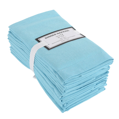 Lushomes Cloth Napkin Set of 12 with Mitted Corners, Cotton Table Dinner Linen, Eco-Friendly Cotton Fabric, Machine Washable for Dinner, Restaurant & Banquet, 18x18 Inches (45x45 Cms), Light Blue