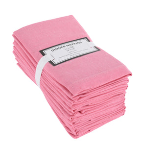 Lushomes Cloth Napkin Set of 12 with Mitted Corners, Cotton Table Dinner Linen, Eco-Friendly Cotton Fabric, Machine Washable for Dinner, Restaurant & Banquet, 18x18 Inches (45x45 Cms), Baby Pink