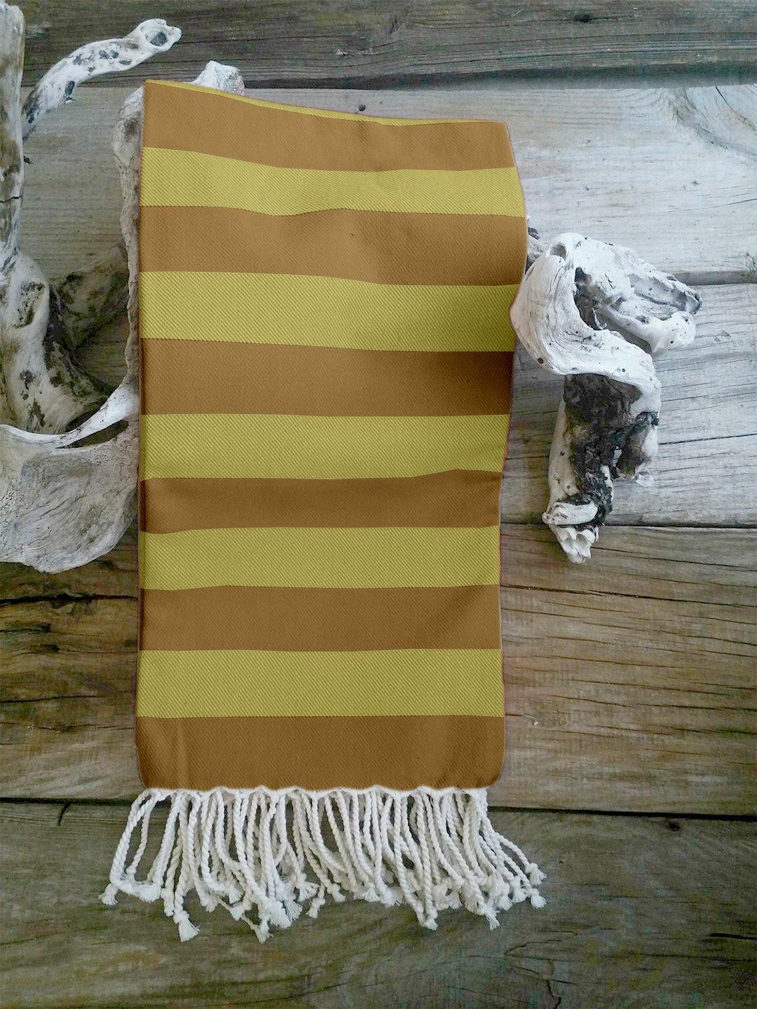 Lushomes Hammam Light Yellow Fouta Towel Cotton Multipurpose Towel With Fringes (76 x 152 cms, Single Pc). - Lushomes