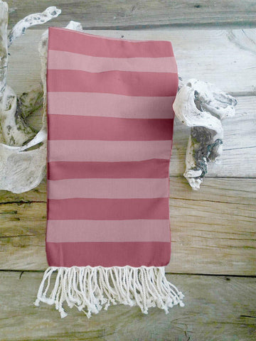 Lushomes Hammam Pink Fouta Towel Cotton Multipurpose Towel With Fringes (76 x 152 cms, Single Pc). - Lushomes
