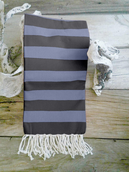 Lushomes Hammam Neavy Blue Fouta Towel Cotton Multipurpose Towel With Fringes (76 x 152 cms, Single Pc). - Lushomes
