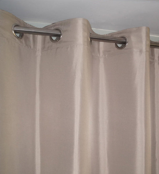 Lushomes Basic Plain Taupe Microfiber Window Curtains with Smooth Finish (54 x 60 inch or 140 x 150 cms, 2 Pcs) - Lushomes