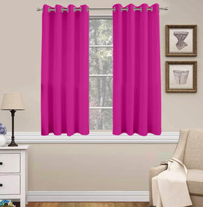 Lushomes Basic Plain Fuchsia Microfiber Window Curtains with Smooth Finish (54 x 60 inch or 140 x 150 cms, 2 Pcs) - Lushomes