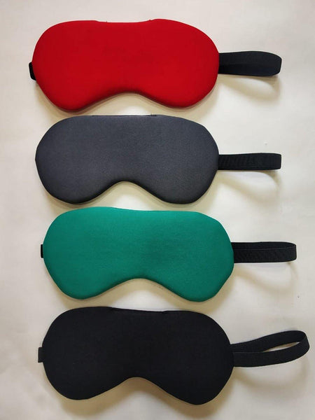Lushomes Sleep Eye Mask-Updated Design Light Blocking Sleep Mask, Soft and Comfortable Night Eye Mask for Men Women, Eye Blinder for Travel/Sleeping/Shift Work, Red, Green, Black, Grey. (Pack of 4) - Lushomes
