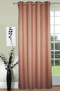 Lushomes Stripes Adorable Light Brown Curtain for Door (single pc) - Lushomes