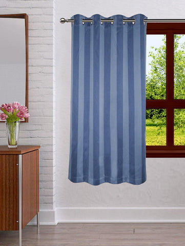 Lushomes Stripes Adorable Blue Curtain for Window (single pc) - Lushomes