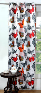 Lushomes Digitally Printed Graffiti Butterfly Polyester Blackout Curtains for Doors (Single pc) - Lushomes