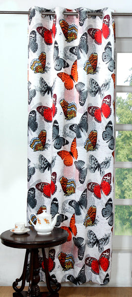 Lushomes Digitally Printed Graffiti Butterfly Polyester Blackout Curtains for Long Doors (Single pc) - Lushomes