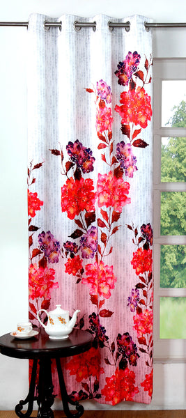 Lushomes Digitally Printed Flowery Polyester Blackout Curtains for Long Doors (Single pc) - Lushomes