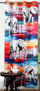 Lushomes Digitally Printed Elephant Polyester Blackout Curtains for Long Doors (Single pc) - Lushomes