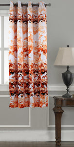Lushomes Digitally Printed Orange Blossom Polyester Blackout Curtains for Windows (Single pc) - Lushomes