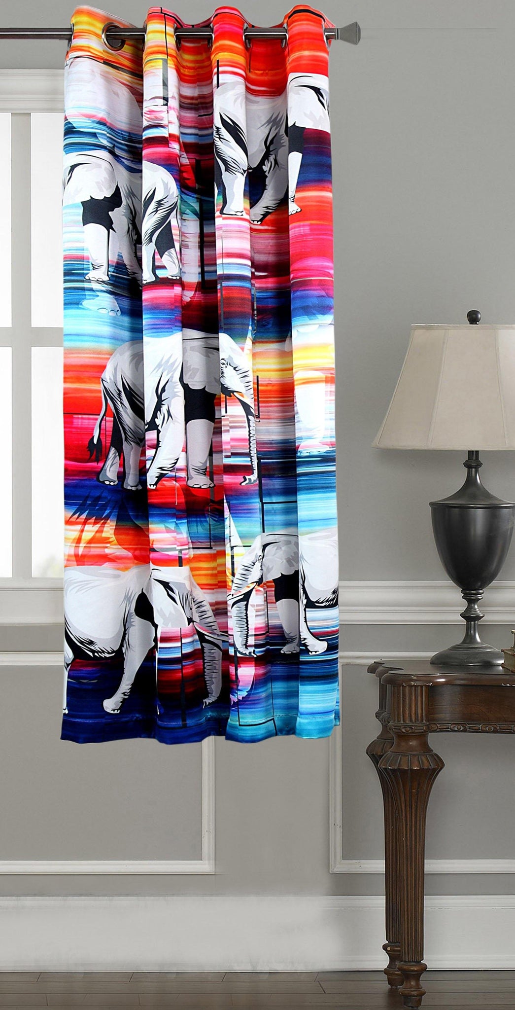 Lushomes Digitally Printed Elephant Polyester Blackout Curtains for Windows (Single pc) - Lushomes