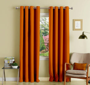 Lushomes Mango Polyester Blackout Curtains with 8 Eyelets for Door - Lushomes