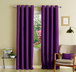 Lushomes Wine Polyester Blackout Curtains with 8 Eyelets for Door - Lushomes
