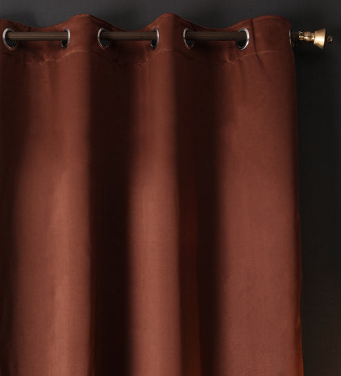 Lushomes blackout curtains 9 feet, Dark Brown Door Curtains with 8 Metal Eyelets, curtains & drapes, Parda, 9 feet curtains, long door curtains 9 feet (54 x 108 inches, single pc)