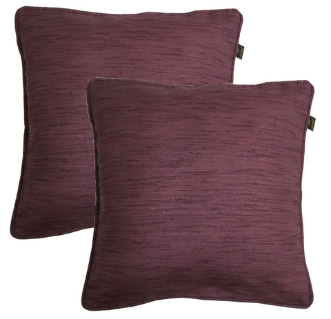 Lushomes Matka Silk Pack of 2 Purple Cushion Covers (12"x12") - Lushomes