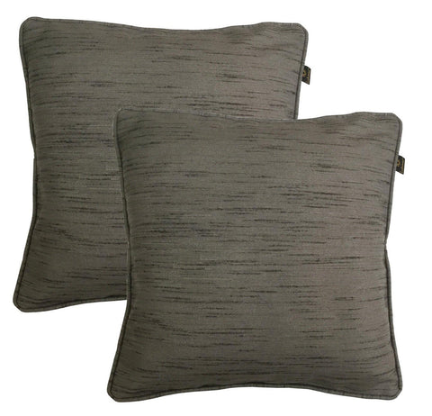 Lushomes Matka Silk Pack of 2 Grey Cushion Covers (20"x20") - Lushomes