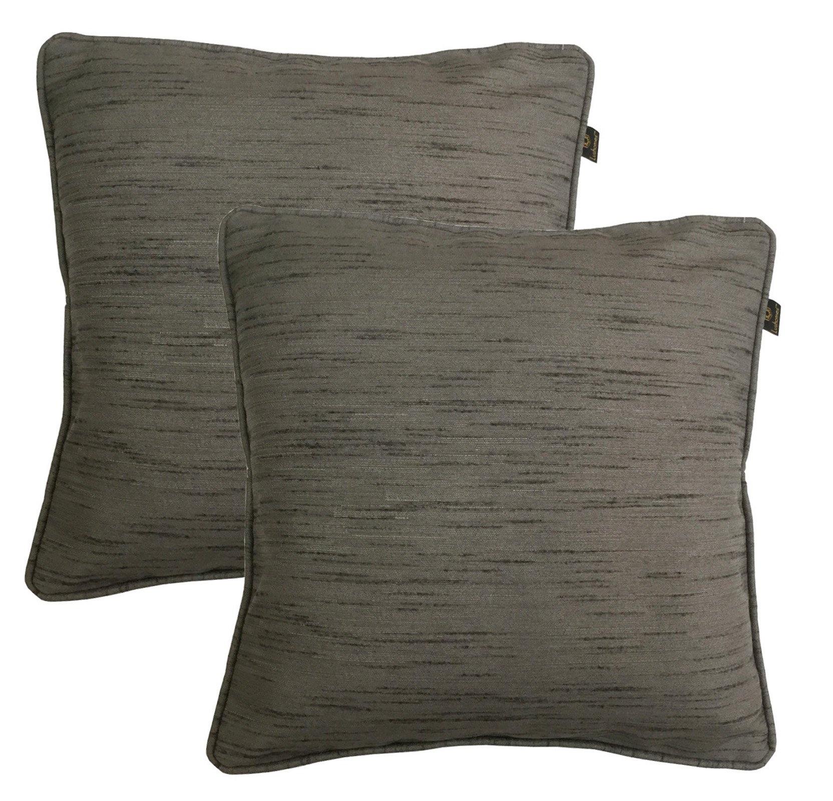 Lushomes Matka Silk Pack of 2 Grey Cushion Covers (24"x24") - Lushomes