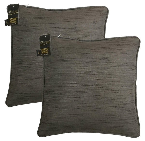 Lushomes Matka Silk Pack of 2 Grey Cushion Covers (24"x24") - Lushomes