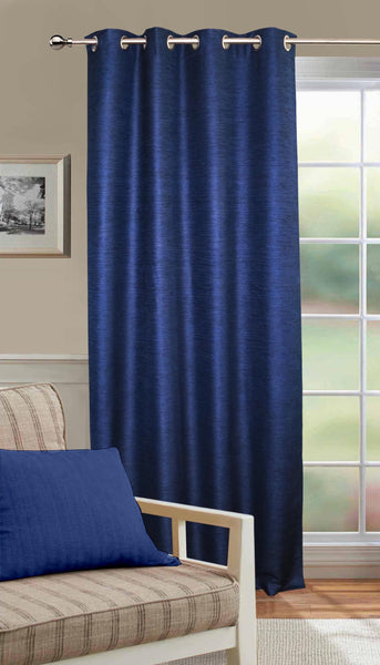 Lushomes Matka Silk Blue Curtain for Door (Single pc) - Lushomes
