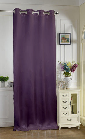Lushomes Purple Contemporary Premium Plain Door Curtain with 8 metal Eyelets (54 x 90‰۝)-Torantina, Single pc - Lushomes