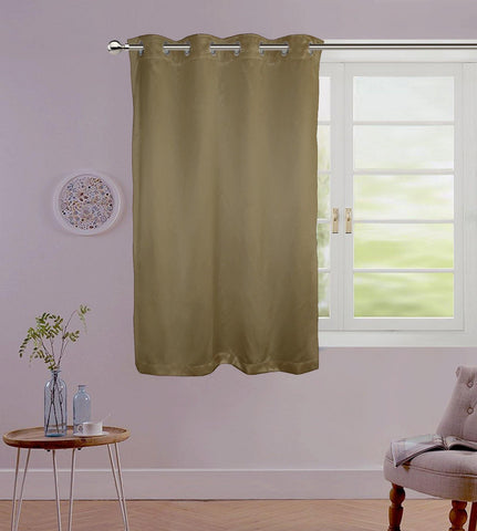 Lushomes Brown Contemporary Premium Plain Window Curtain with 8 metal Eyelets (54 x 60‰۝)-Torantina, Single pc - Lushomes