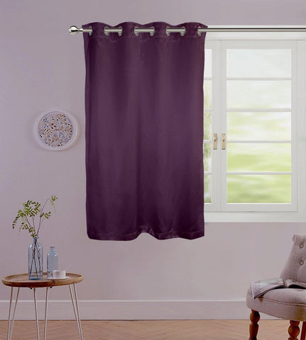 Lushomes Purple Contemporary Premium Plain Window Curtain with 8 metal Eyelets (54 x 60‰۝)-Torantina, Single pc - Lushomes