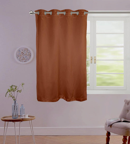 Lushomes Chocolate Contemporary Premium Plain Window Curtain with 8 metal Eyelets (54 x 60‰۝)-Torantina, Single pc - Lushomes