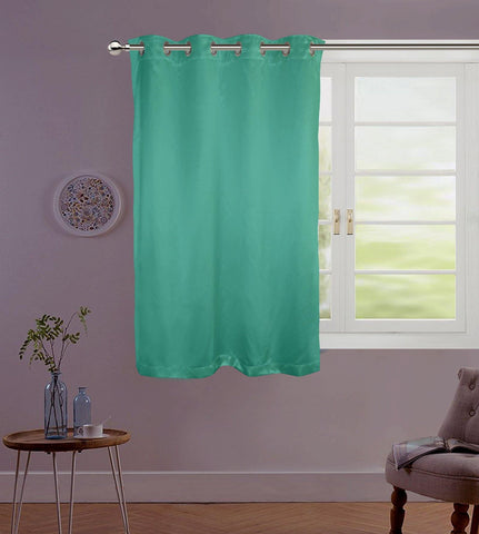 Lushomes Sea Green Contemporary Premium Plain Window Curtain with 8 metal Eyelets (54 x 60‰۝)-Torantina, Single pc - Lushomes