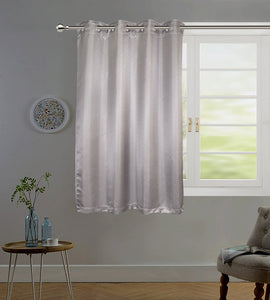 Lushomes Satin Curtains, Grey Satin window curtains, Striped, curtains 5 feet, 8 Metal SS Eyelets, 4.5 FT x 5 FT, curtains for window (54 x 60 inches, Single pc)