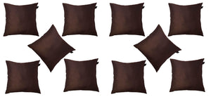 Lushomes Brown Dupion Silk Cushion Covers (Pack of 10) - Lushomes